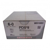 Шовный материал ПДС II 6/0. 45 см. фиолет. Кол. 13 мм. 1/2 Ethicon