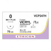 Шовный материал ВИКРИЛ ПЛЮС 0 70 см. фиолетовый Кол. 31 мм. 1/2 Ethicon