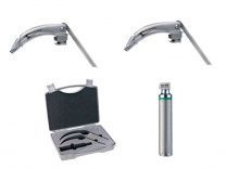 Ларингоскоп в наборе 2 клинка для взрослых (для проведения затрудненной интубации) (на батарейках, лампочка ксенон)