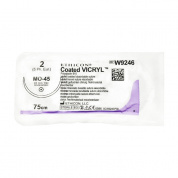 Шовный материал ВИКРИЛ 2 75 см фиолетовый Кол. масс. 45 мм. 1/2 Ethicon