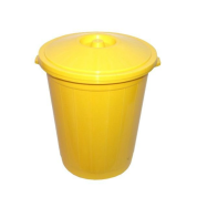 Бак для сбора медицинских отходов кл. А на 50 литров, с крышкой, жёлтый, Россия