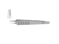 Пинцет микрохирургический, 150 мм, плоская ручка, рабочая часть 1,0 мм, прямой, с насечкой ПТО Медтехника, Россия
