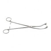 Щипцы маточные трехзубые, изогнутые для оттягивания матки, 260 мм Surgiwell, Пакистан