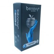 Перчатки нитриловые BENOVY Nitrile, голубые, одноразовые, смотровые, размер M, упаковка: 100 пар