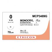 Шовный материал МОНОКРИЛ ПЛЮС 0, 70 см, фиолетовый Кол.-реж. 36 мм, 1/2 Ethicon