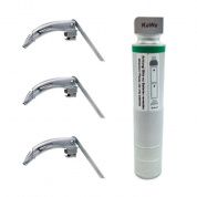 Ларингоскоп с набором клинков (№2,3,4) для проведения затрудненной интубации, на батарейках, LED лампа, сменный световод