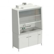 Шкаф вытяжной с двойной мойкой и ВЗБ светильником 1520х750х2160 мм