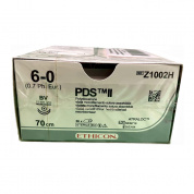 Шовный материал ПДС II 6/0. 70 см. фиолет. Кол. 11 мм х 2. 3/8 Ethicon