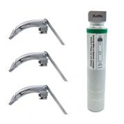 Ларингоскоп с набором клинков MEGALIGHT (№ 2,3,4), увеличенное световое пятно, для проведения затрудненной интубации, на батарейках, LED лампа, интегрированный световод