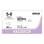 Шовный материал ВИКРИЛ 5/0. 45 см. не окрашен Обр.-реж. комбинир. 16 мм Ethicon