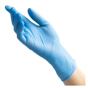 BENOVY Dental Formula Nitrile Chlorinated Light, перчатки нитриловые, текстурированные на пальцах, голубые, S, 50 пар