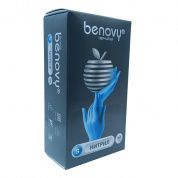 Перчатки нитриловые BENOVY Nitrile, голубые, одноразовые, смотровые, размер S, упаковка: 100 пар