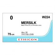 Шовный материал ШЕЛК 0. 10х75 см. черный лигатура Ethicon