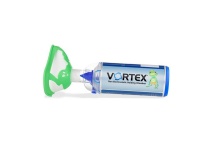 Антистатическая клапанная камера/спейсер VORTEX тип 051 с маской Лягушонок для детей старше 2 лет с аксессуарами PARI, Германия