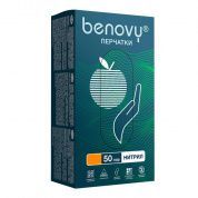 ! Перчатки нитриловые медицинские BENOVY Nitrile MultiColor, зеленые, размер M, 50 пар в упаковке