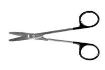 Ножницы хирургические вертикально-изогнутые, 150 мм, твердосплавные