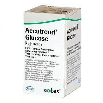 Тест-полоски Аккутренд Глюкоза (Accutrend Glucose) №25, Германия