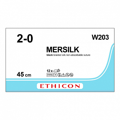 Шовный материал ШЕЛК 2/0. 17х45 см. черный лигатура Ethicon