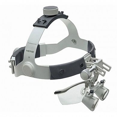 Бинокулярная лупа HR 2.5х, рабочее расстояние 340 мм, на шлеме с защитным щитком, (арт. С-000.32.365), Heine