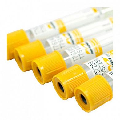 Вакуумные пробирки Improvacuter с активатором свертывания и гелем, желтые, 4 мл, 13х100 мм (уп. 100 шт) 623040112