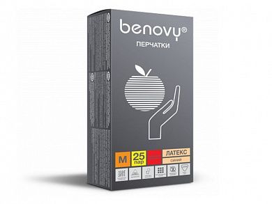 Перчатки  с высокой прочностью латексные Бинови Latex High Risk, синие, размер M, уп. уп. 100 шт.