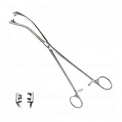 Щипцы маточные 3-хзубые, изогнутые, 260 мм Тумботино, Россия