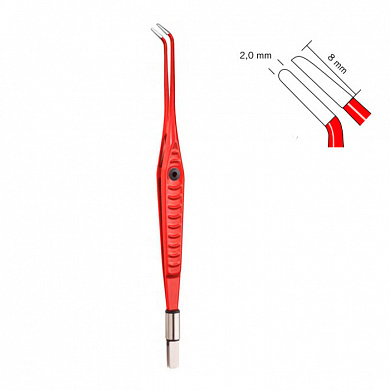 Пинцет биполярный (изогнутые бранши, с антипригарным сплавом) KLS Martin