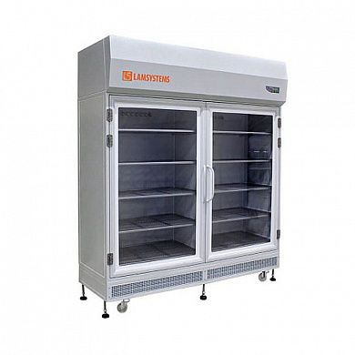 Шкаф стерильного хранения с распашными дверями для фармацевтических производств (КД 442.120.32, 10 полок, УФ-облучение над верхними полками)