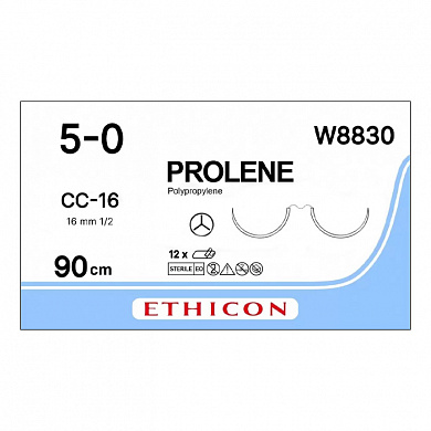 Шовный материал ПРОЛЕН 5/0, 90 см, синий СС 16 мм х 2, 1/2 Ethicon