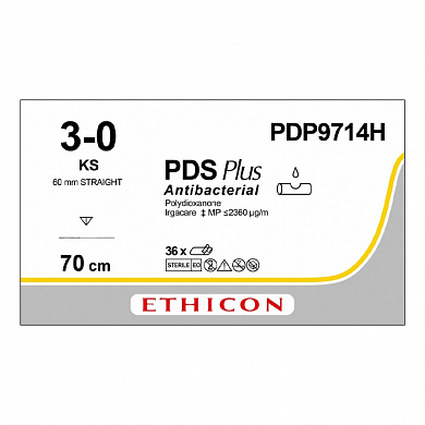 Шовный материал ПДС ПЛЮС 3/0. 70 см. неокрашенный Реж.прямая 60 мм Ethicon