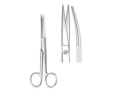 Ножницы хирургические, изогнутые, остроконечные, 12 см KLS Martin, Германия