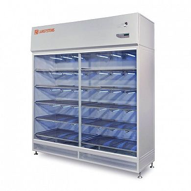 Шкаф стерильного хранения с раздвижными дверями и лампами УФО для фармацевтических производств (КД 432.180.30)