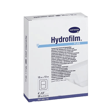 Повязка прозрачная на рану с впитывающей подушечкой Hydrofilm plus 5 х 7,2 см (5 шт / упак), Германия