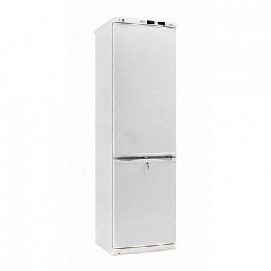 Холодильник комбинированный лабораторный ХЛ-340 ПОЗиС (270/130 л) с дверями из металлопласта, серебро