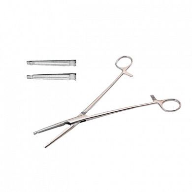 Зажим жесткий д/влагалищных операций, №2, 233 мм Тумботино, Россия