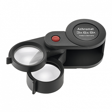 Лупа техническая ахроматическая складная в пластиковом корпусе Eschenbach, диаметр 23 мм, 3.0х; 6.0х; 9.0х