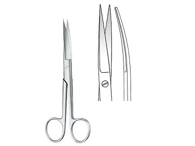 Ножницы хирургические, изогнутые, остроконечные, 16,5 см KLS Martin, Германия