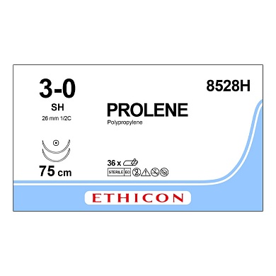 Шовный материал ПРОЛЕН 3/0, 75 см, синий Кол. 26 мм х 2, 1/2 Ethicon