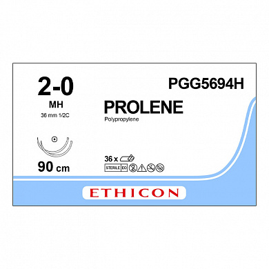 Шовный материал ПРОЛЕН 2/0, 90 см, синий Кол. 36 мм х 2, 1/2 Ethicon