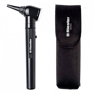Riester e-scope Отоскоп, прямое освещение, вакуумное, XL 2,5 В, черный, в чехле