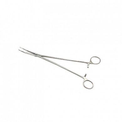 Зажим гинекологический, изогнутый, 255 мм, Тумботино Россия