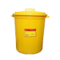 Бак для сбора медицинских отходов кл. Б на 50 литров, с крышкой, жёлтый, Россия