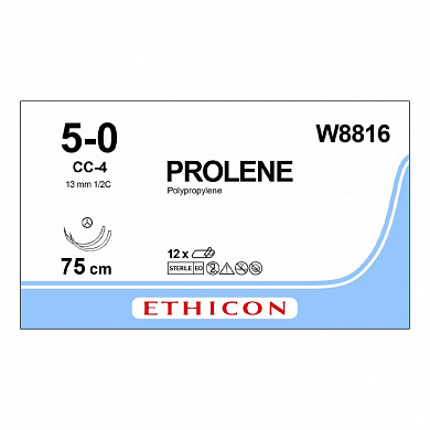 Шовный материал ПРОЛЕН 5/0, 75 см, синий СС 13 мм х 2, 1/2 Ethicon