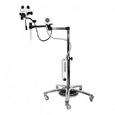 Кольпоскоп КМ-2 бинокулярный с видеосистемой с галогеновым источником света (пять ступеней увеличения) на рычагах