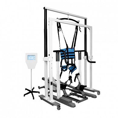 Подвес реабилитационный для вертикализации пациента. Модель Орторент С++(стационарный с роботизированной (кинематической) системой имитации шага), Россия