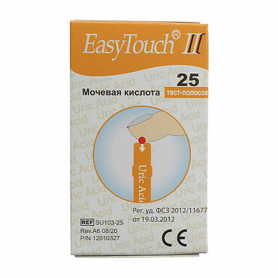 Тест-полоски на мочевую кислоту ИзиТач (EasyTouch® Uric Acid) (25 шт), Тайвань