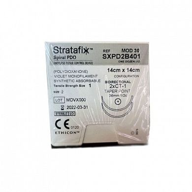 Шовный материал Stratafix Spiral PDO 2/0, однонаправл.30см, фиолет. Кол. 36 мм, 1/2 Ethicon