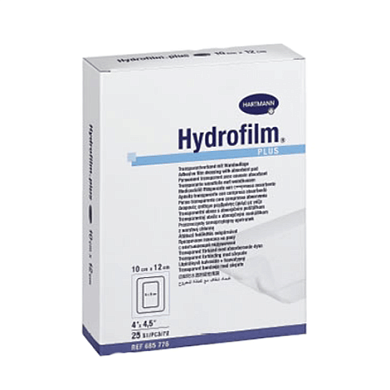 HYDROFILM plus - Пленочные повязки с впитывающей подушечкой: 10 х 25см, 25 шт, Германия