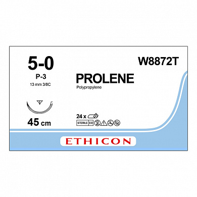 Шовный материал ПРОЛЕН 5/0, 45 см, синий Прайм обр.-реж. 13 мм, 3/8 Ethicon