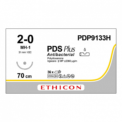 Шовный материал ПДС ПЛЮС 2/0. 70 см. фиолетовый Кол. 31 мм. 1/2 Ethicon